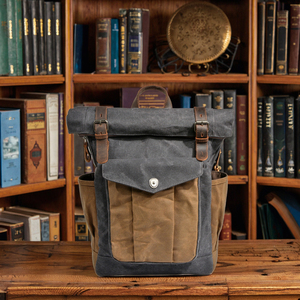 Biểu Tượng Tùy Chỉnh Người Đàn Ông Của Retro Sáp Vải Ba Lô Không Thấm Nước Phong Cách Cổ Điển Cho Du Lịch Ngoài Trời & Đi Bộ Đường Dài Giản Dị Sử Dụng Hàng Ngày - Product Image 3