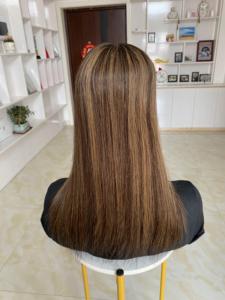# HAWAII 5x6.5'' Silk Topper Brown Balayage Prêt à expédier Cheveux vierges européens naturels Base en soie naturelle pour femmes souffrant de perte de cheveux - Product Image 6