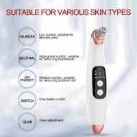 Extracteur de points noirs et nettoyeur de pores électrique 6-en-1, 3 niveaux de succion, étanche, rechargeable par USB, compatible prises US/EU/UK/CN