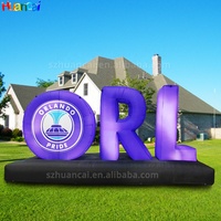 Logo publicitaire gonflable Lettres gonflables colorées avec lumières Mur gonflable géant de haute qualité pour la promotion d'événements de marque