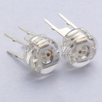 LED TJ RGB Piranha 5mm Super Flux Dip LED 0.2W Ronde Transparente 2.8V-3.4V Angle de Vision 70-90° Fil 100% Or Pur Garantie 2 Ans