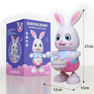 Jouet éducatif pour enfants avec logo personnalisé, lapins de dessin animé dansants et chantants, fonctionnant sur piles, avec musique et lumière, pour un cadeau de Pâques - Product Image 2