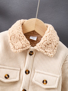 Haut à manches longues de couleur unie vêtements <span class=keywords><strong>d</strong></span>'extérieur chauds <span class=keywords><strong>d</strong></span>'<span class=keywords><strong>hiver</strong></span> <span class=keywords><strong>pour</strong></span> enfants col à revers bouton conception <span class=keywords><strong>manteau</strong></span> veste <span class=keywords><strong>pour</strong></span> garçon - Product Image 3