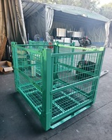 Conteneur en treillis métallique pliable en acier Q235 galvanisé de qualité industrielle, capacité de 1000 kg, pour le stockage de pièces lourdes