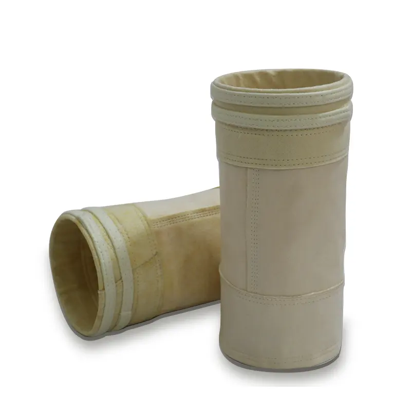Bolsa de filtro P84 de polvo no tejido, bolsa de filtro de fieltro de aguja duradera de fibra de membrana PTFE para planta mezcladora de asfalto