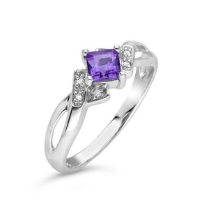 Custom Design 7 Days Natrual Amethyst <b>Ring</b> Round Amethyst Halo <b>Ring</b> With Diamond Accents Optimal Price - Product Image 2
