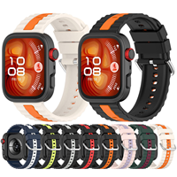 Bandjoy OEM Vente en gros de bracelets de montre en silicone à rayures verticales bicolores, bracelets de sport de remplacement pour Huawei Watch Fit 5 Pro 4 3