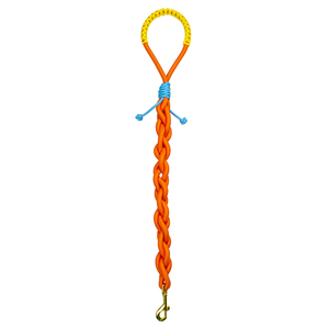 Correa de perro de nylon trenzado color turquesa con mango reflectante, estilo simple y duradero para perros. - Product Image 6