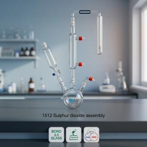 Conjunto de destilación de vía corta de vidrio BioLab Boro 3.3 con columna fraccionadora al vacío OEM para uso en laboratorio - Product Image 4