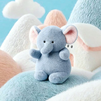 Bobova Elephant Couette brodée en polyester et coton PP ultra douce, Poupée, Cadeau d'anniversaire pour enfants unisexe de 8 ans et plus, Animal en peluche