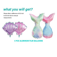 Ensemble de 20 ballons en forme de queue de sirène sur le thème de l'océan pour fête d'anniversaire de filles