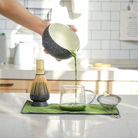 Service à Thé Matcha Style Japandi avec Fouet en Bambou et Brosse, Emballage Boîte Couleur, Outils à Matcha avec Coffret Cadeau