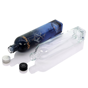 Bouteille de vin en verre transparente vide avec logo, 500ml, 700ml, 750ml, avec bouchon à vis en aluminium pour <span class=keywords><strong>vodka</strong></span>, whisky, gin, eau et autres boissons – Vente en gros - Product Image 6