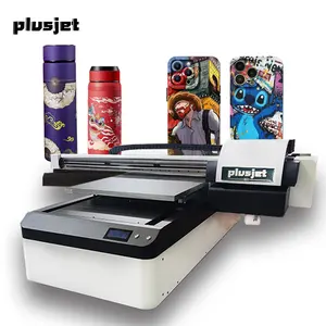 Plusjet PJ-6090 Roll-to-Roll Printer 2H untuk Epson XP600 6090 Printhead mesin Printer UV untuk casing ponsel