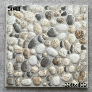 Piastrelle in Ceramica Bianca Stile Antico 300x300 Antiscivolo Effetto Ciottolo per <span class=keywords><strong>Pavimenti</strong></span> e Pareti di Bagno, Cucina, Balcone, Appartamento, Villa - Product Image 4