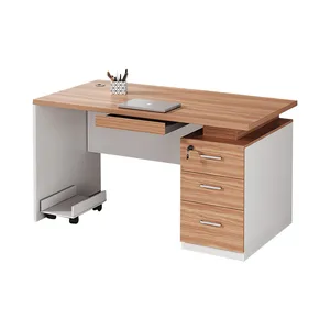 Venta al por mayor moderno de madera Industrial de escritorio de trabajo de escritura escritorio ordenador mesa escritorio con silla para oficina