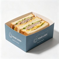 Boîte en carton biodégradable de qualité alimentaire avec logo personnalisé, réutilisable, faite à la main, pour sandwichs, collations, hamburgers