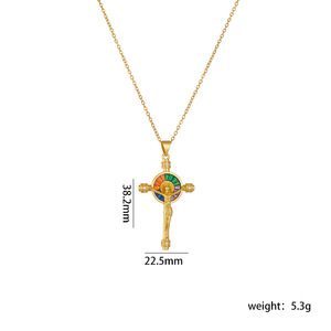 クロスボーダーホットクロスネックレスユニセックスニッチデザインハイエンド個性スポーティダイヤモンドペンダント鎖骨チェーンアクセサリーオロ - Product Image 5