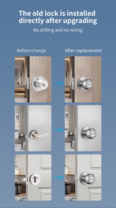 Cerradura Inteligente Redonda sin Llave con Control de Huella Dactilar de Fácil Instalación para Puertas de Aluminio y Madera, Material de Aleación de Aluminio - Product Image 4