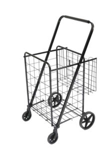 Chariot de magasinage pliable portable sur mesure de 45 kg pour les supermarchés, pour un usage domestique, avec support en plaque de fer au fond - Product Image 1