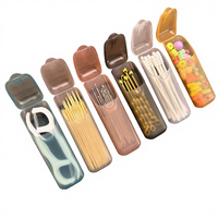 Boîte de rangement portable compacte pour voyage, pilules, capsules, cure-dents, fil dentaire, mini pièces - Contenant en plastique PP de qualité alimentaire