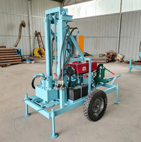 Plateforme mobile de forage de puits d'eau, moteur diesel, machine de forage de puits portable