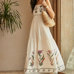 Vestido Halter sin Mangas Personalizado para Mujer, Verano 2025, Plisado, Bordado, Tejido, Largo, Estilo Hip Hop, para Primavera y Otoño - Product Image 1