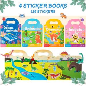 Myway 126 <span class=keywords><strong>adesivi</strong></span> gonfi riutilizzabili I libri <span class=keywords><strong>adesivi</strong></span> di scena da 4 confezioni perfetti rendono i tuoi <span class=keywords><strong>adesivi</strong></span> per l'apprendimento e i regali di viaggio - Product Image 2