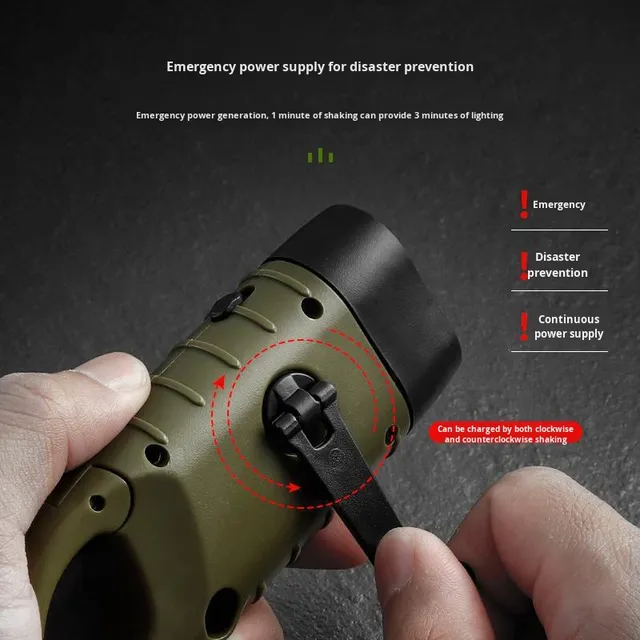 Solar-Powered Multi-Functional LED Emergency Light Hand-Crank Camping Power Supply Flashlight Outdoor Lighting Power Generation