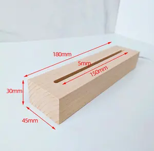 Creative Beech Light Base Long Strip Rectangle Night Light Holder USB Remote Touch LED Acrylic Base For Bedroom Wooden Bases