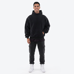 เสื้อมีฮู้ดของผู้ชายผ้าคอตตอน100% แบบสวมหัวรุ่น500GSM แบบไม่มีสาย - Product Image 1