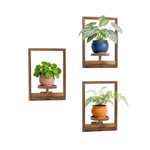 Wooden wall-mounted plant <b>stand</b>, flower pot, indoor and outdoor flower rack, wall decoration, flower and pothos ornament - Product Image 2