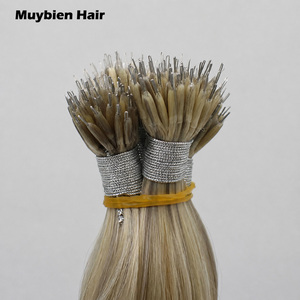 Extensioni per <span class=keywords><strong>Capelli</strong></span> Nano Tip Testurizzate Premium <span class=keywords><strong>Biondo</strong></span> <span class=keywords><strong>Cenere</strong></span> con Mèches, Fornitore di Extension con Micro Anelli Invisibili - Product Image 3