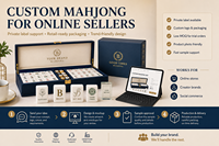 En stock : Ensemble de Mahjong américain de luxe, 160 tuiles, tuiles en acrylique bleu foncé à 4 couches avec supports et poussoirs en bois pour les joueurs de clubs américains