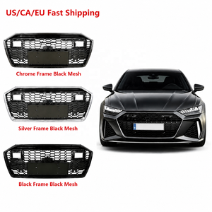 Auto A6 S6 C8 Gloss nero paraurti anteriore griglia a nido d'ape con ACC per <span class=keywords><strong>Audi</strong></span> A6 S6 C8 a <span class=keywords><strong>RS6</strong></span> stile 2019 2020 2021 2022 2024 2023 - Product Image 1