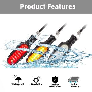Clignotants de direction de moto Led universels Clignotants d'arrêt <span class=keywords><strong>Clignotant</strong></span> de frein <span class=keywords><strong>arrière</strong></span> <span class=keywords><strong>Clignotant</strong></span> DRL Lampe - Product Image 3