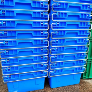 Boîte en plastique empilable et drainable perforée pour saumon/crevettes, caisse en PP avec insert de grille amovible pour la viande et la volaille - Product Image 5