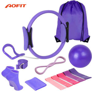 Aofit - Set de Yoga y Pilates Ecológico de 13 Piezas con Anillo y Colchoneta, Kit de Equipo Portátil para Gimnasio en Casa - Product Image 1