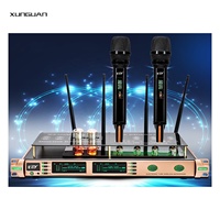 R-09 luxe 6 pièces Tube électronique 2 canaux IR UHF Microphone sans fil avec une bonne qualité portable pour KTV Party Bar