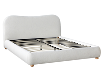 Lit Moderne de Luxe Design pour Chambre à Coucher, Cadre de Lit Capitonnée Ajustable 180x200 avec Rangement