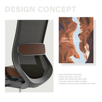 Chaise de bureau ergonomique pivotante en maille intégrale KOHO, conforme aux normes EN 1335 et BIFMA, base en nylon noir de 345 mm, mobilier de bureau