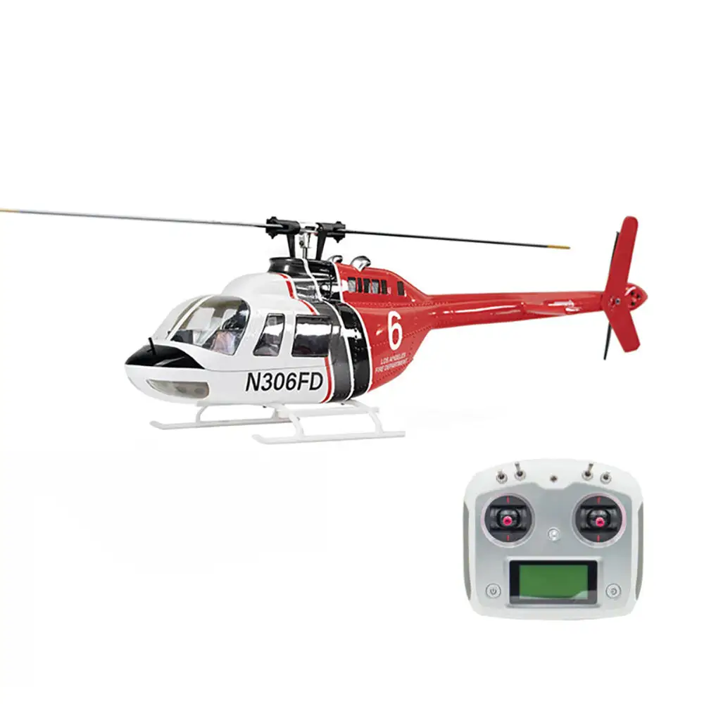 FLY WING Bell 206 V2-Klasse 470 6CH bürstenloser Motor GPS Festpunkt-Altitude-Halterung Skala RC-Hubschrauber mit H1-Flugsteuerung
