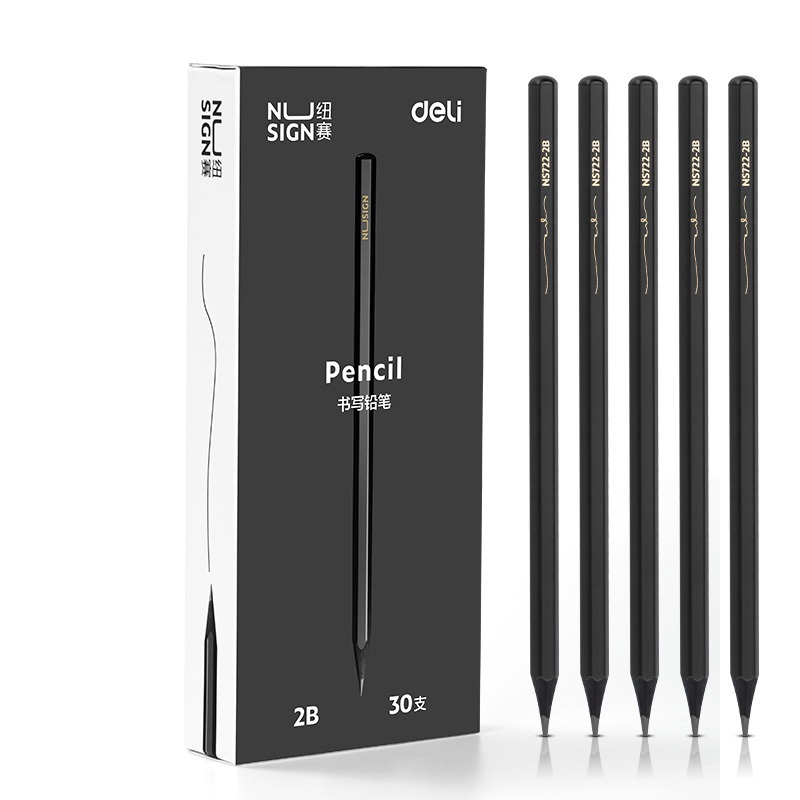 Deli NS723-2B Pencils - 2880 Black Hexagonal Writing Pencils