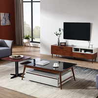 Combinaison de meubles de luxe 870116, table basse moderne en teck et meuble tv