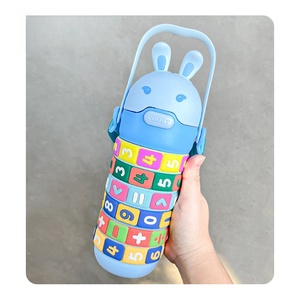 520ml grande capacité sans Bpa tasse en plastique pour enfants mignon Portable maison filles dessin animé bouilloire Puzzle <span class=keywords><strong>bouteille</strong></span> d'eau numérique - Product Image 6