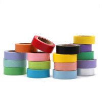 Cinta Adhesiva Decorativa Washi de Colores Sólidos, 15mm, Kit de Cintas Adhesivas Decorativas con Encaje para Álbumes, Diarios, Envoltura de Regalos