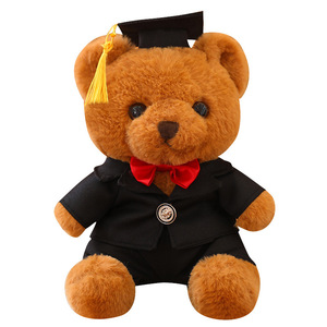 Nuovo Orsetto di <span class=keywords><strong>Peluche</strong></span> per la Laurea con Cappello da Dottore, Orsetto Giocattolo in <span class=keywords><strong>Peluche</strong></span> Transfrontaliero, Orsetto Dottore Piccolo Seduto - Product Image 1