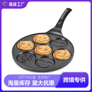 Sartén para Desayuno con Forma de Cara Sonriente, 7 Moldes, Revestimiento Cerámico Antiadherente, Aleación de Aluminio, para Huevos y Comida para Bebés - Product Image 4