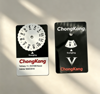 Dubbelzijdig bedrukte parkeerkaart met aangepast logo, waterdicht PVC materiaal, parkeerkaart voor bedrijven als promotioneel cadeau