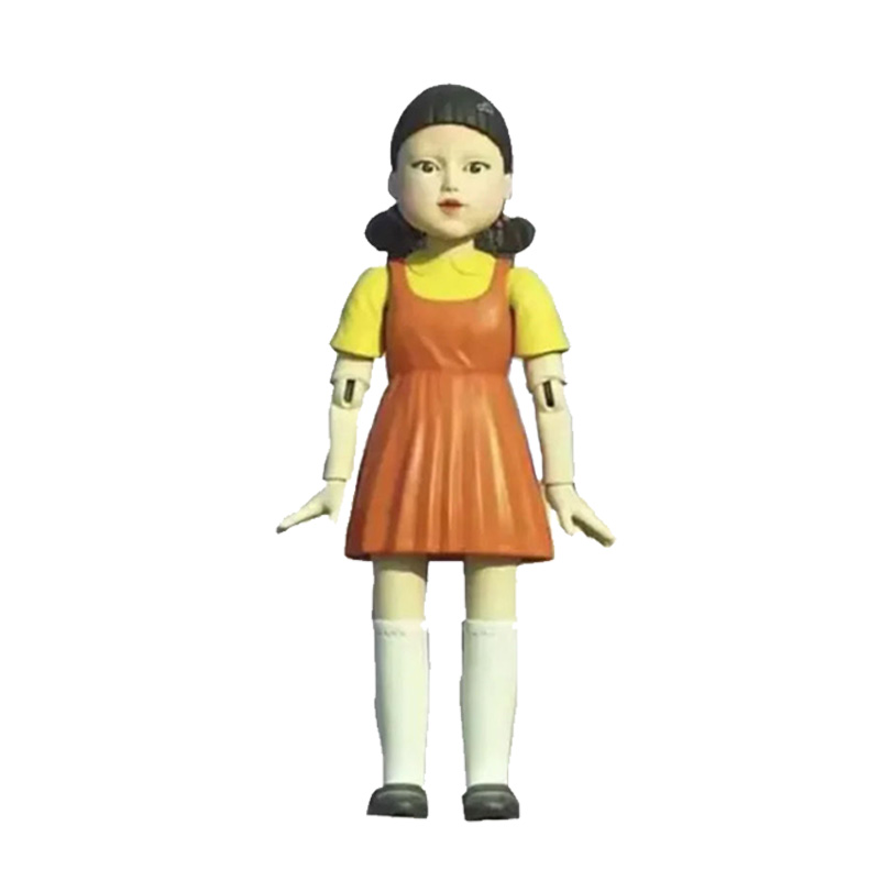 2021 Korean squid game clock music wooden figure doll alarm wake up clock 123